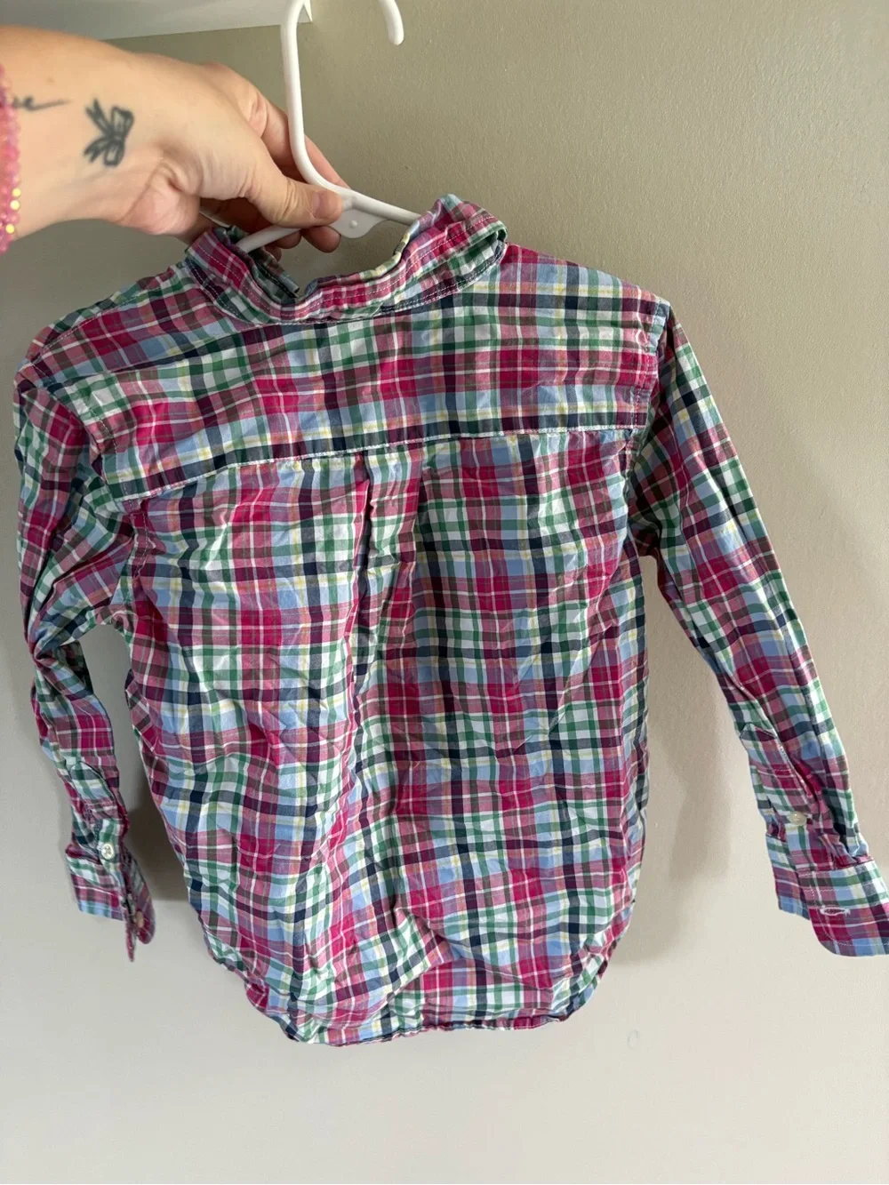 Ralph Lauren Kids Pink, Green & Blue Plaid Button-Down Shirt